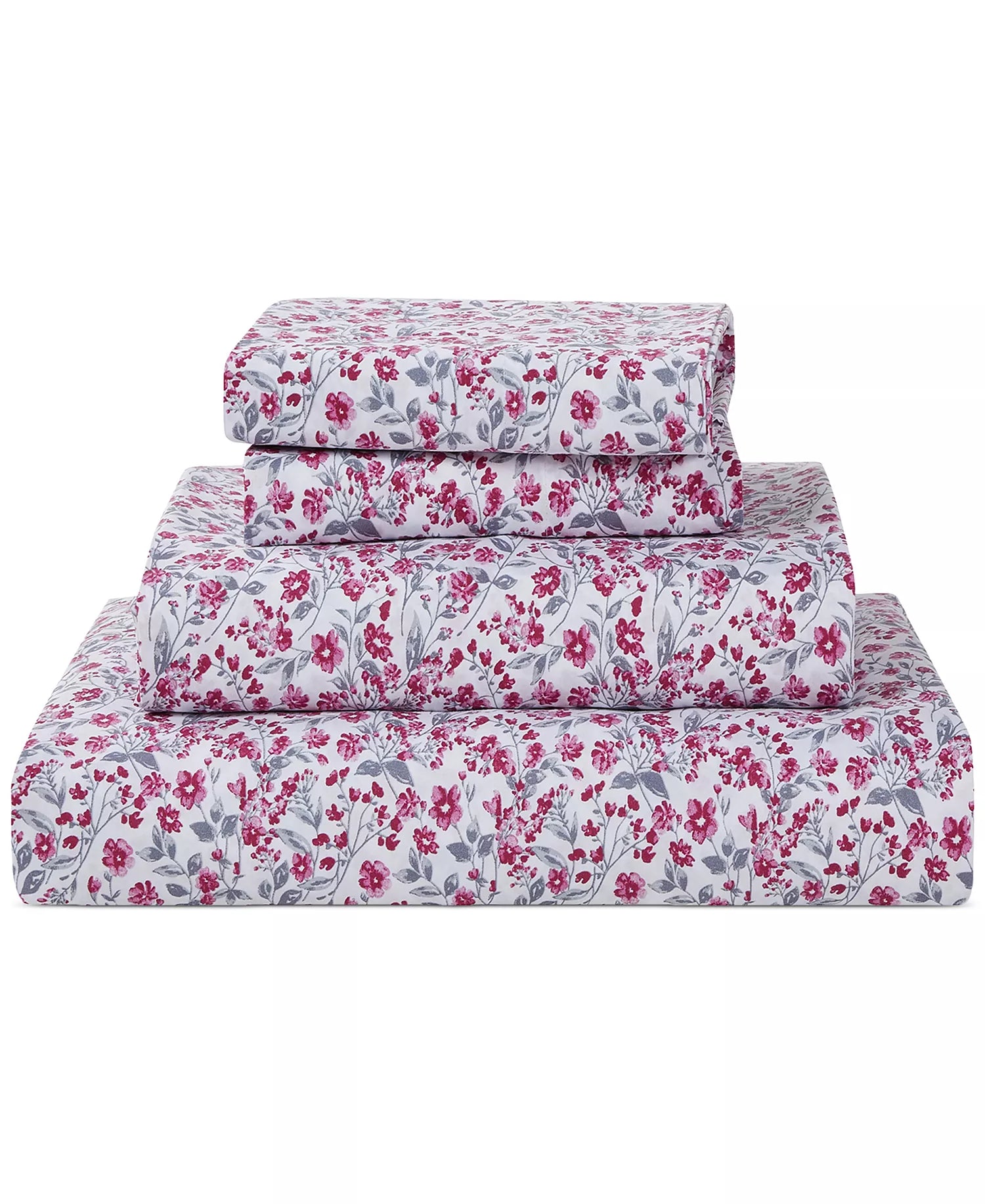 Microfiber Easy Care Printed 4-Piece Sheet Set – Pink Floral-Queen