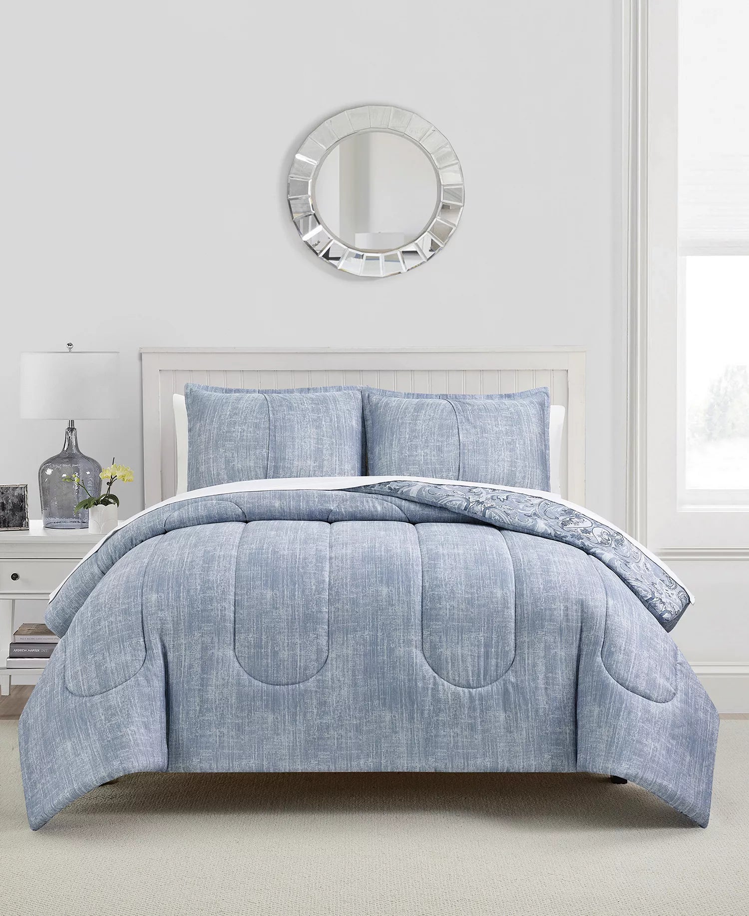 Leah Damask 3-Piece Comforter Set