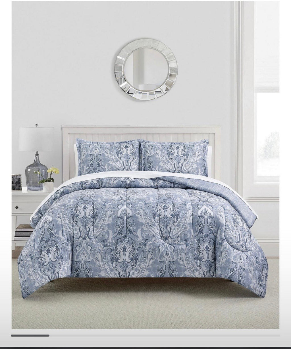 Leah Damask 3-Piece Comforter Set